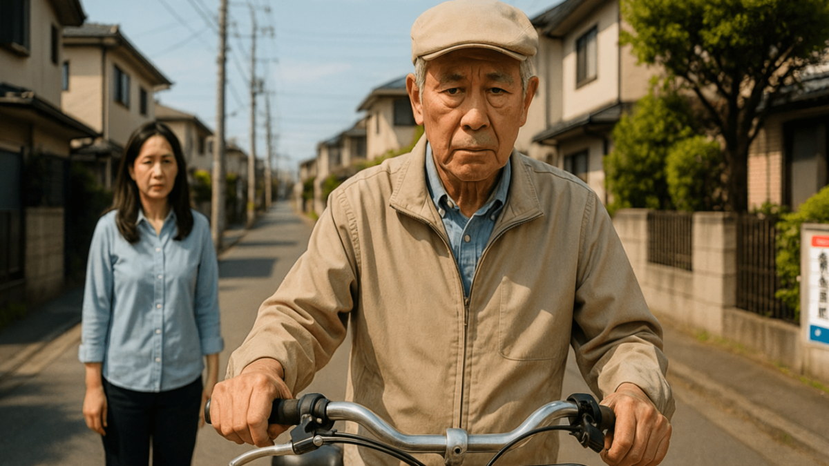 どうして？ 自転車ででかけたのに、乗らずに押している。理由を聞いて